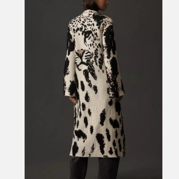 Anthropologie Pilcro Leopard Print Sweater Duster Cardigan Jacket L XL NWT - Picture 7 of 7
